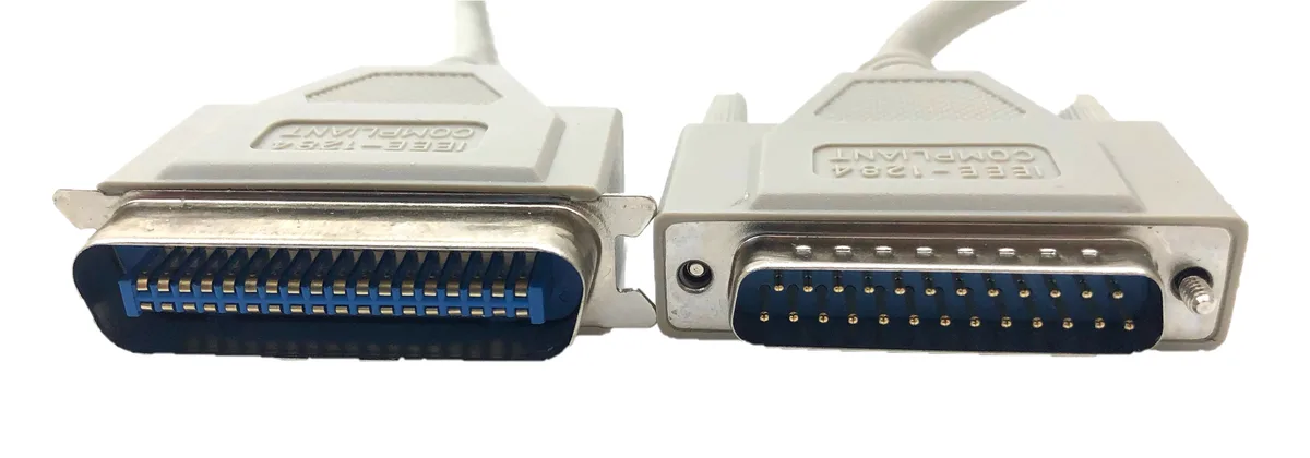 Micro Connectors Micro Connectors M01-010-25 25 ft IEEE-1284 DB25M to C36M printer cable — product photo
