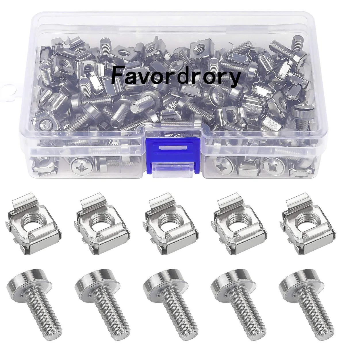 TAURKENAM TAURKENAM M6 x 20mm Cage Nuts Screws Washers 60 Pack — product photo