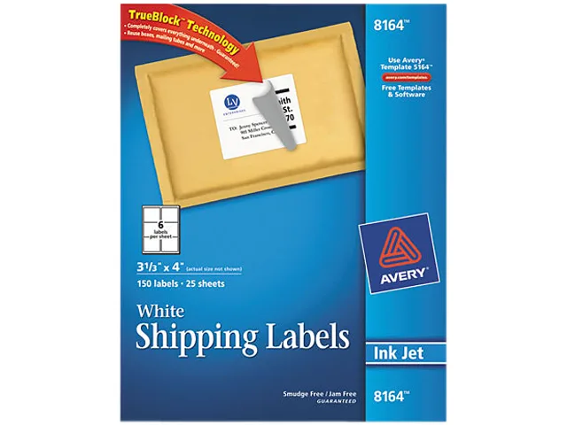 Avery Avery 8164 TrueBlock Shipping Labels 3.33" x 4.00" 150 Labels — product photo