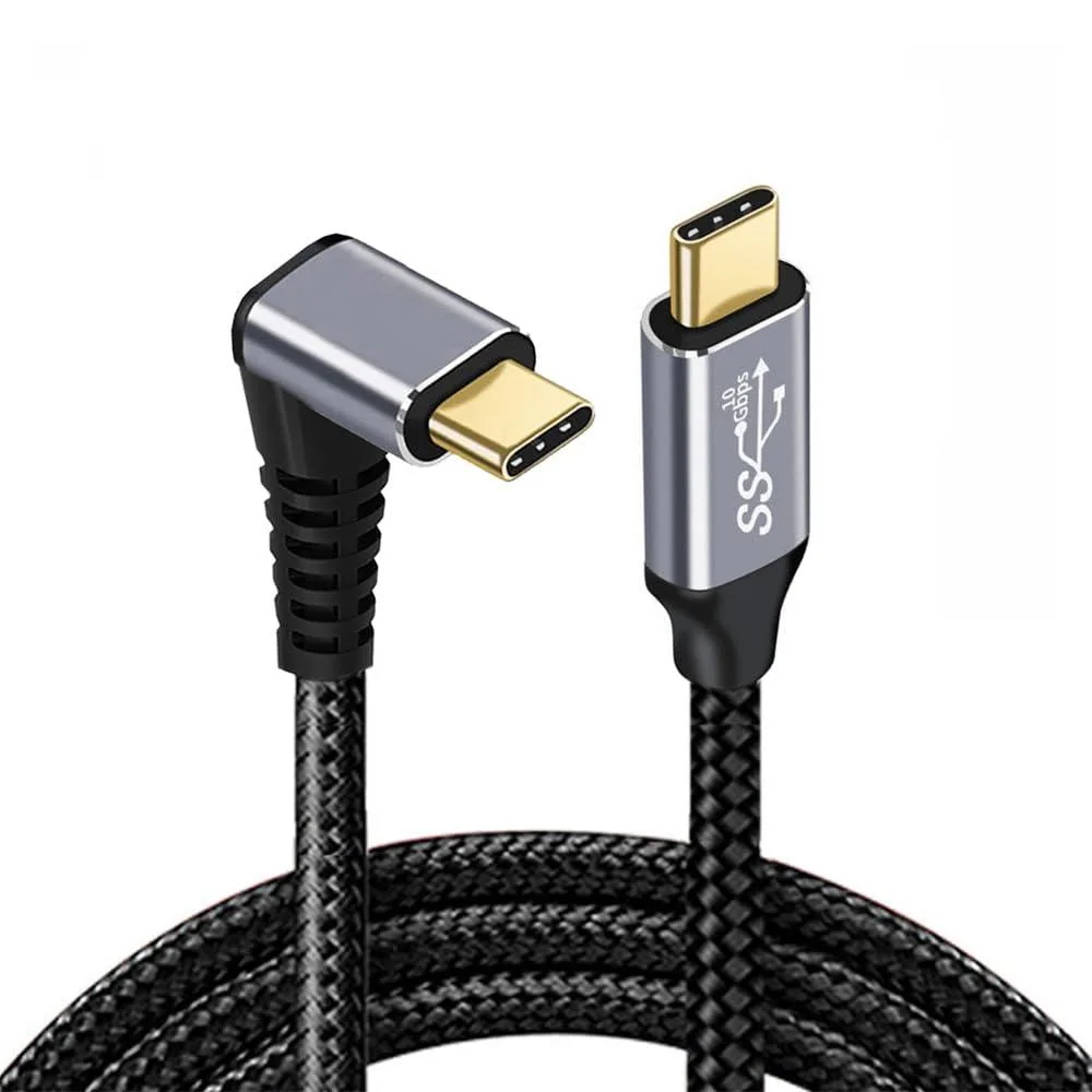 LORDWORLD LORDWORLD 90 Degree Up &amp; Down Angled USB-C Male to Male Cable 10Gbps 100W — product photo