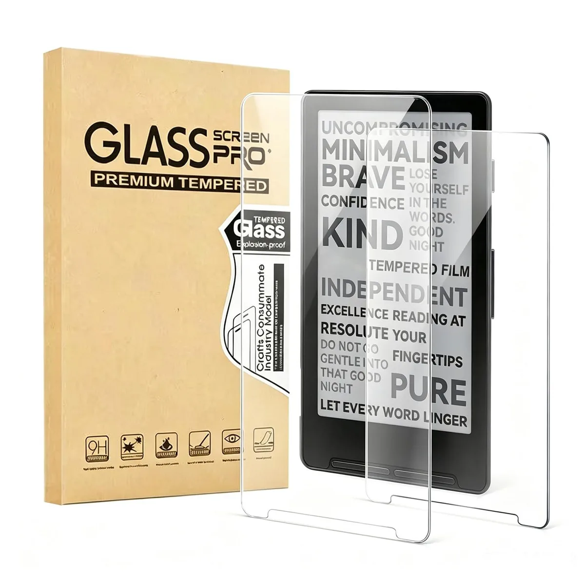 2 Pack Tempered Glass Screen Protector for XTEINK X4 E-Reader — product photo