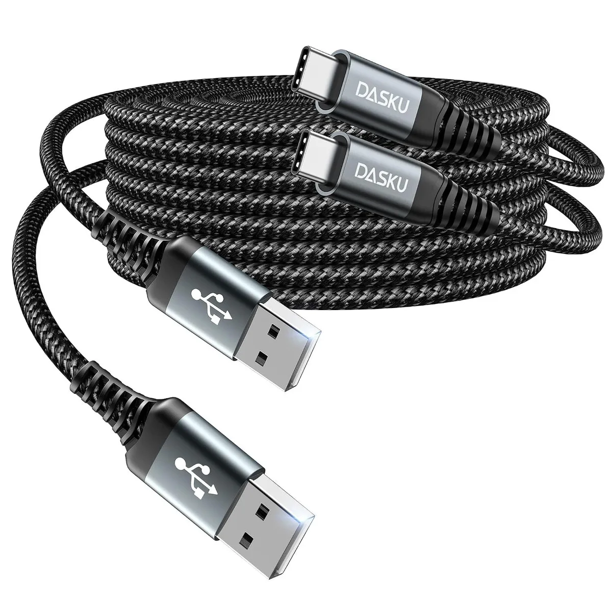 Kootion Kootion USB-A to USB-C Cable 3A 2 Pack 6ft Braided Black — product photo