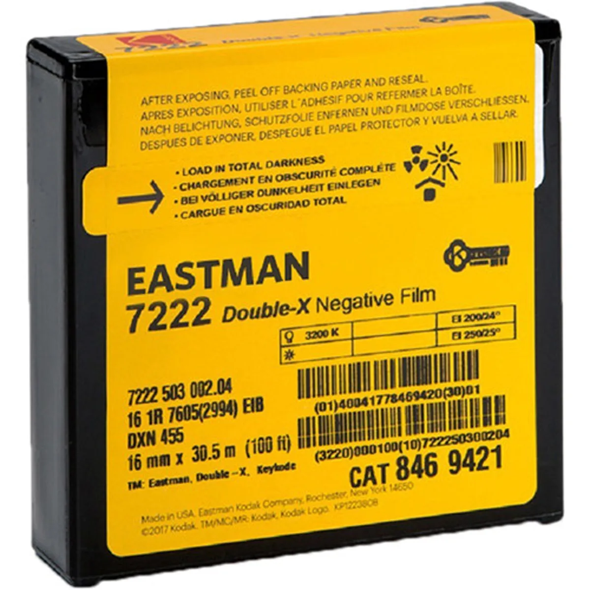 Kodak Kodak Eastman Double-X 7222 16mm 100' film camera — product photo