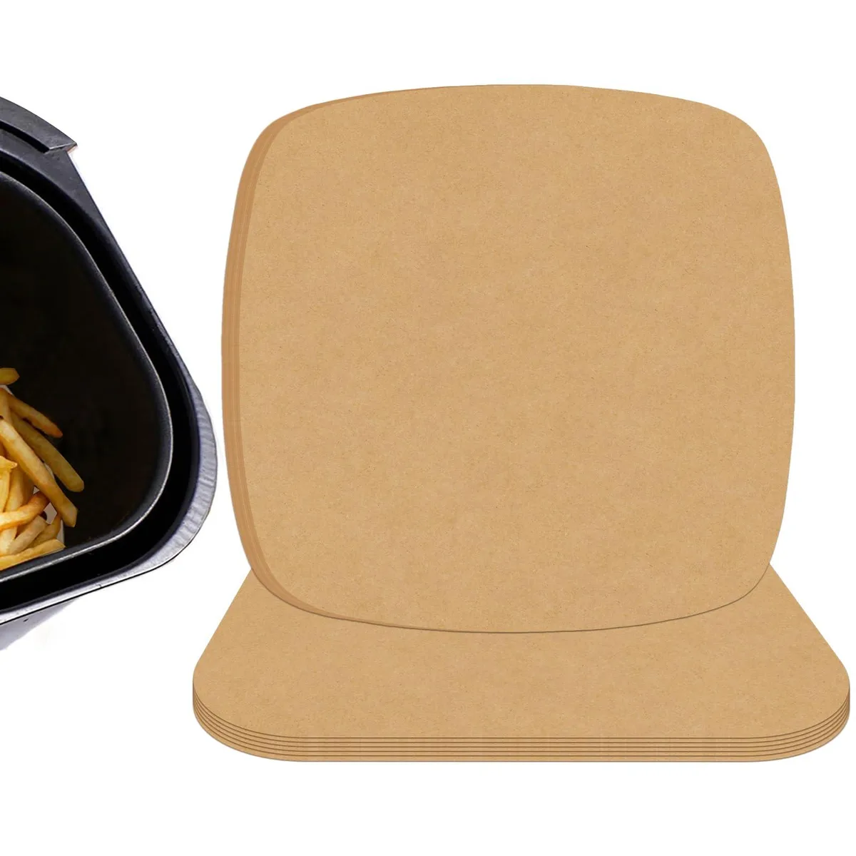 Square stack of unbleached parchment sheets, 100 count