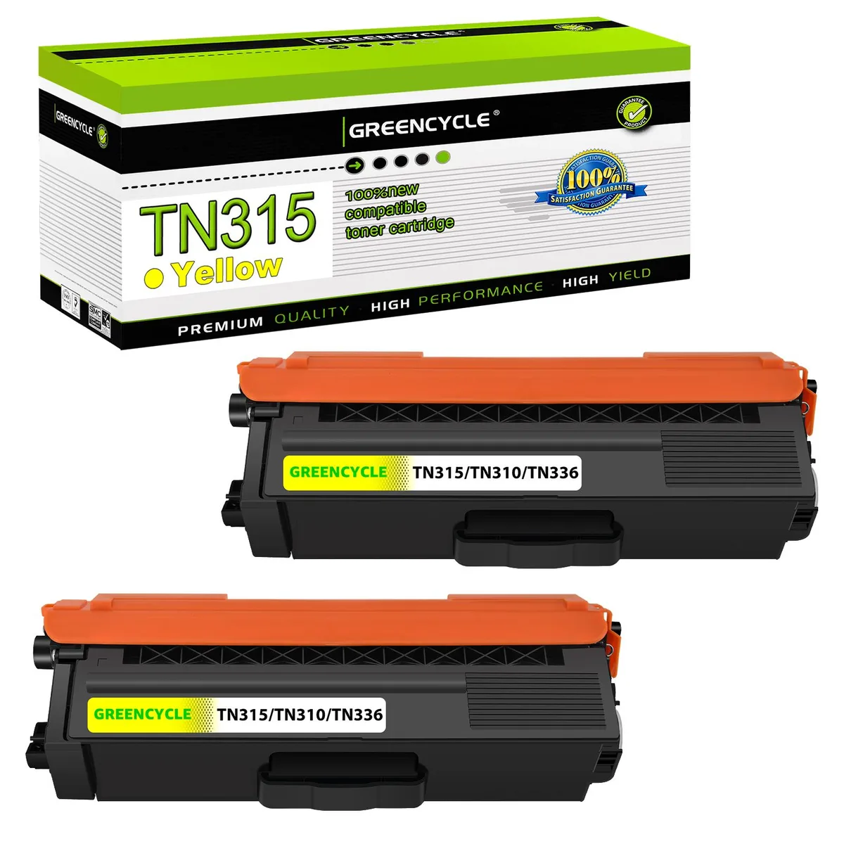 GREENCYCLE GREENCYCLE TN315 Yellow Toner Cartridge 2 Pack 3500 Pages — product photo