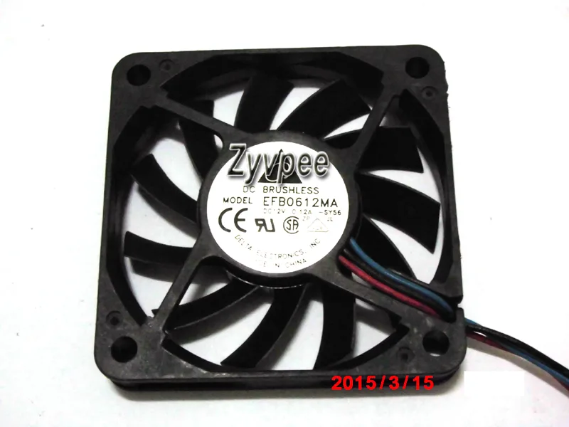 Zyvpee Zyvpee EFB0612MA 6010 12V .12A 3-wire case fan — product photo