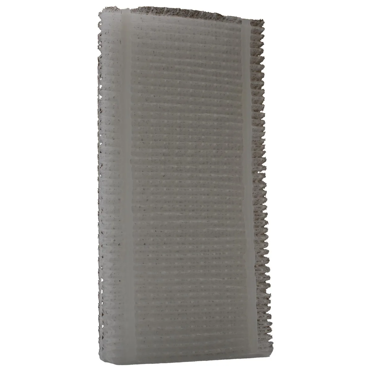 White rectangular air filter mesh in plastic frame