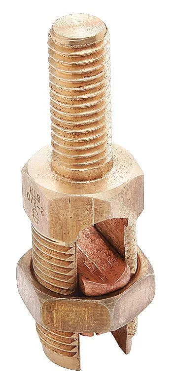 Bronze grounding split bolt connector, 2.12 inch overall length
