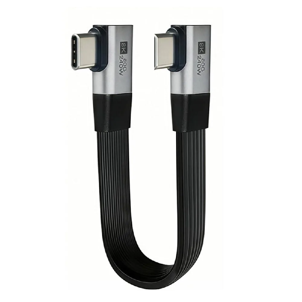 Fervit Fervit USB5.0 80Gbps 240W Flat Slim 20cm Dual Right Angle Cable — product photo