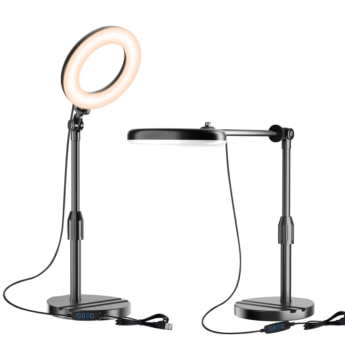 Neewer M5 5 inch ring light on extendable stand with weighted base