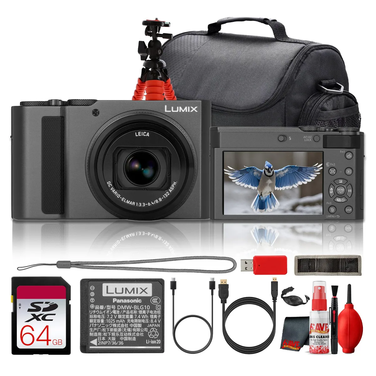 Panasonic Panasonic LUMIX DC-ZS300 20.1MP 15x Zoom Kit Silver 64GB — product photo