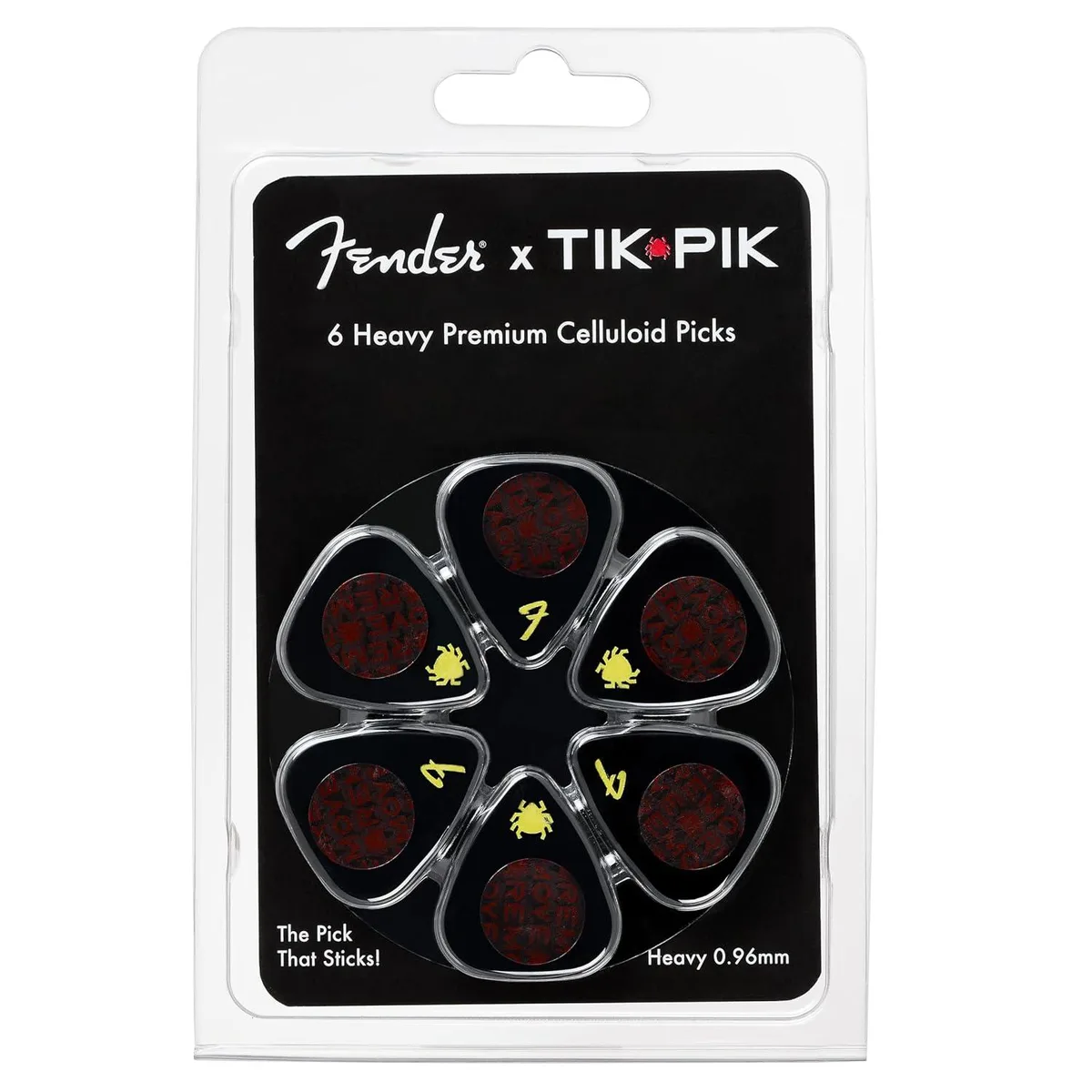 LORDWORLD LORDWORLD Fender x TIK PIK Nano-Suction Guitar Picks 6-Pack Heavy .96mm — product photo