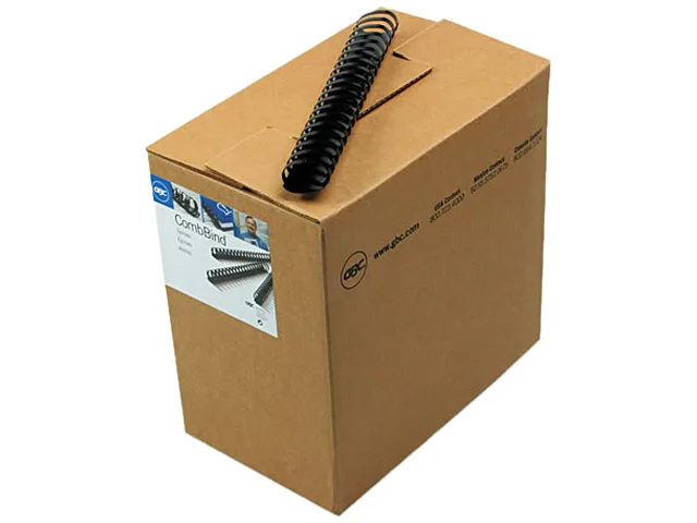Black plastic 19-ring comb binding spines for 330 sheets