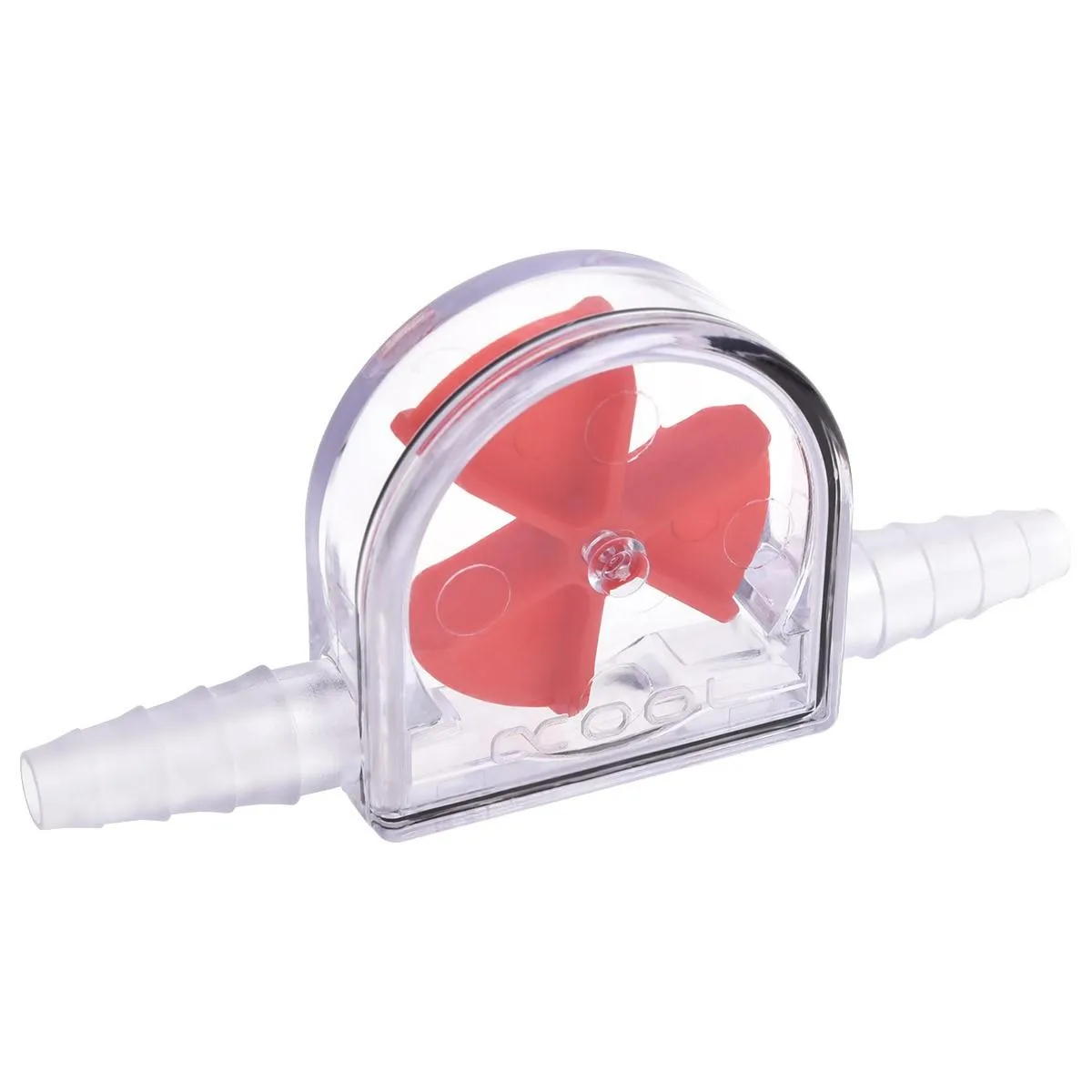 Alphacool Alphacool 17357 Eisfluegel Flow Indicator Red Fins Clear Body 88x40x15mm 6-11mm diy cooling — product photo
