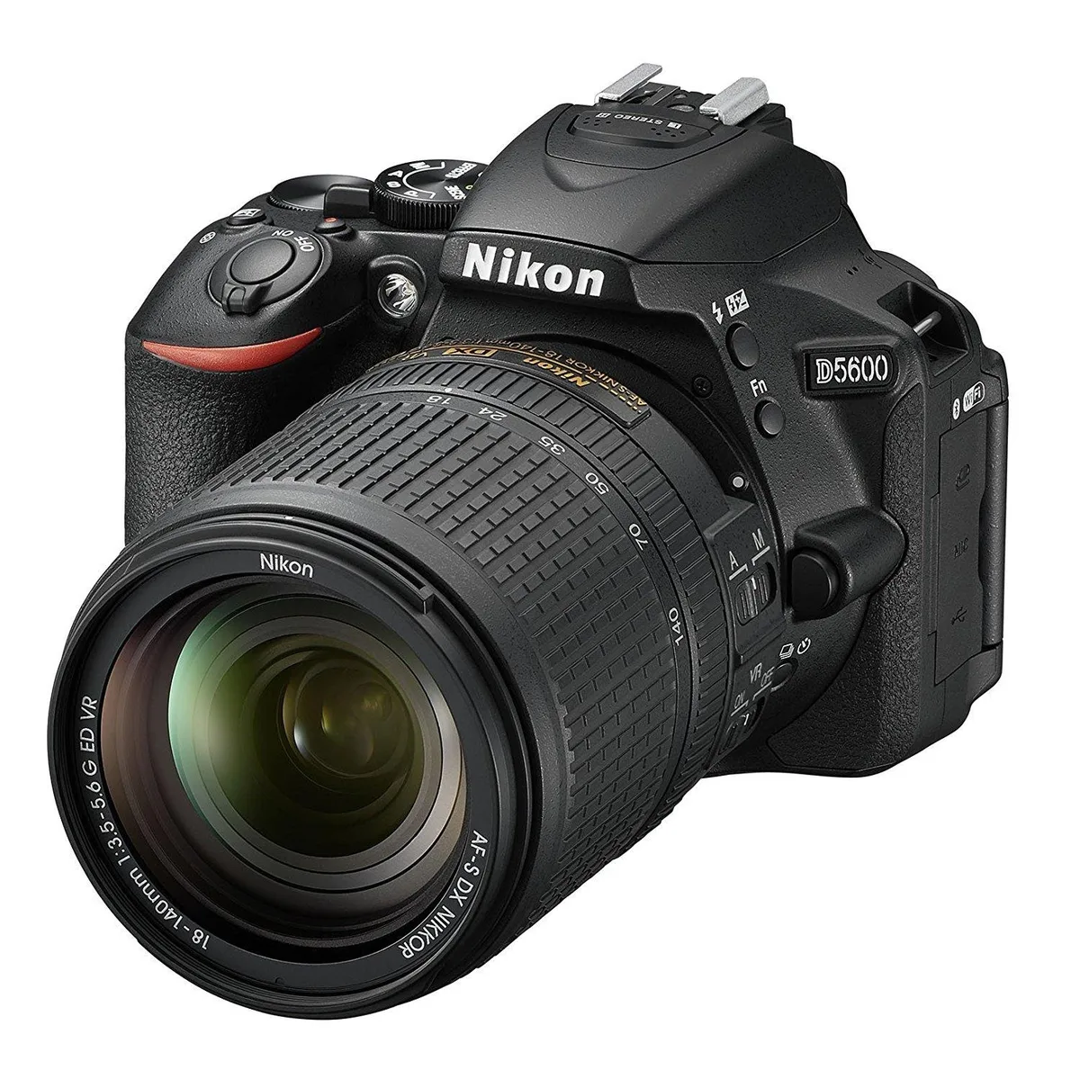 Nikon Inc Nikon 1577 D5600 DX-Format Digital SLR with AF-S DX NIKKOR 18-140mm f/3.5-5.6G ED VR Lens camera lens — product photo
