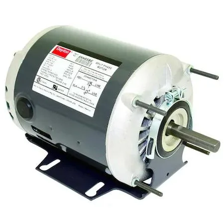 Dayton split-phase motor, steel frame, open drip proof enclosure, cradle base mounting, flat shaft