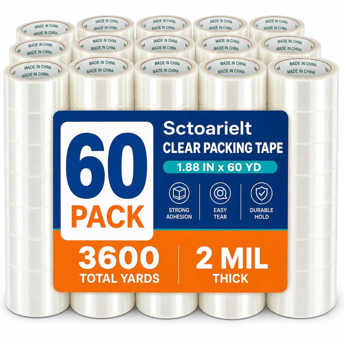  SCTOARIELT Tape-60P packing tape 60 rolls 1.88 in x 60 yd — product photo