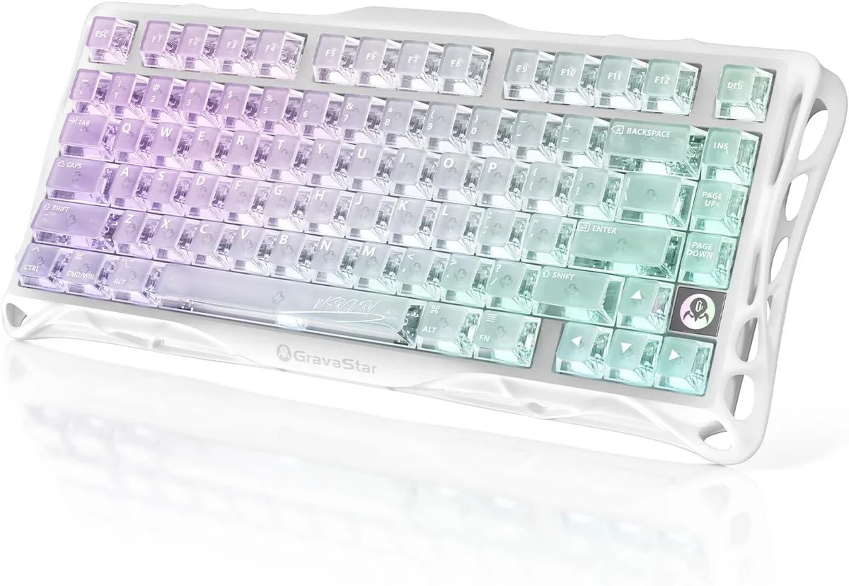 TUKO TUKO 75% Gaming Keyboard Crystal Aurora Tri-Mode Bluetooth 5.0 — product photo