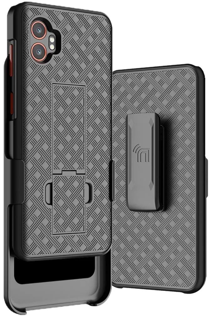 Nakedcellphone Nakedcellphone Slim Hard Case Stand Belt Clip Holster for Galaxy XCover 7 Pro Phone - Black — product photo