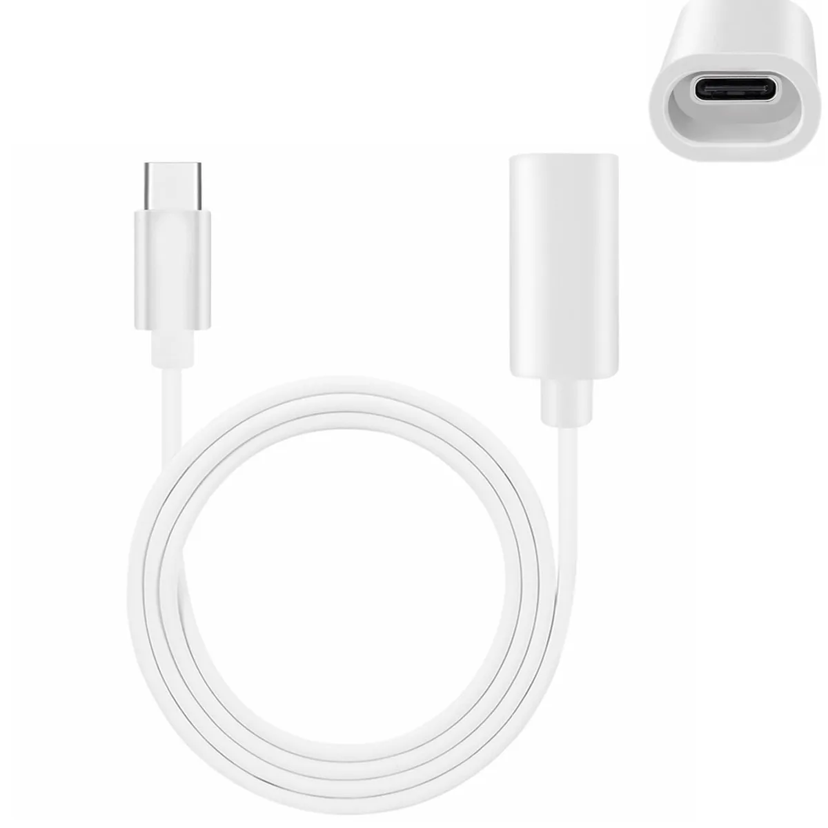  GGrzmvxy 13001 USB-C Extension Cable Male to Female 6.6 ft White — product photo