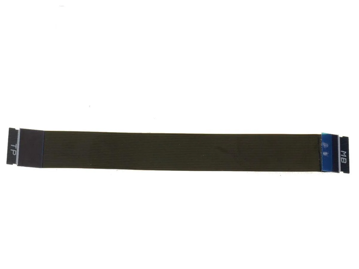 Flat orange ribbon cable with folded ends and gold contacts