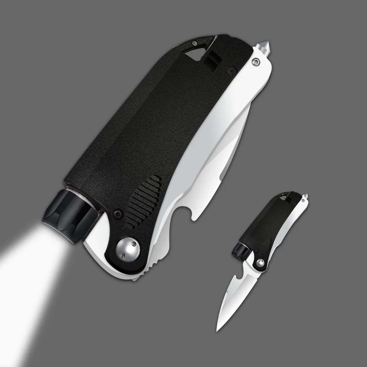 QLEE QLEE 6-in-1 Mini Flashlight Knife 1000lm 134g Black — product photo