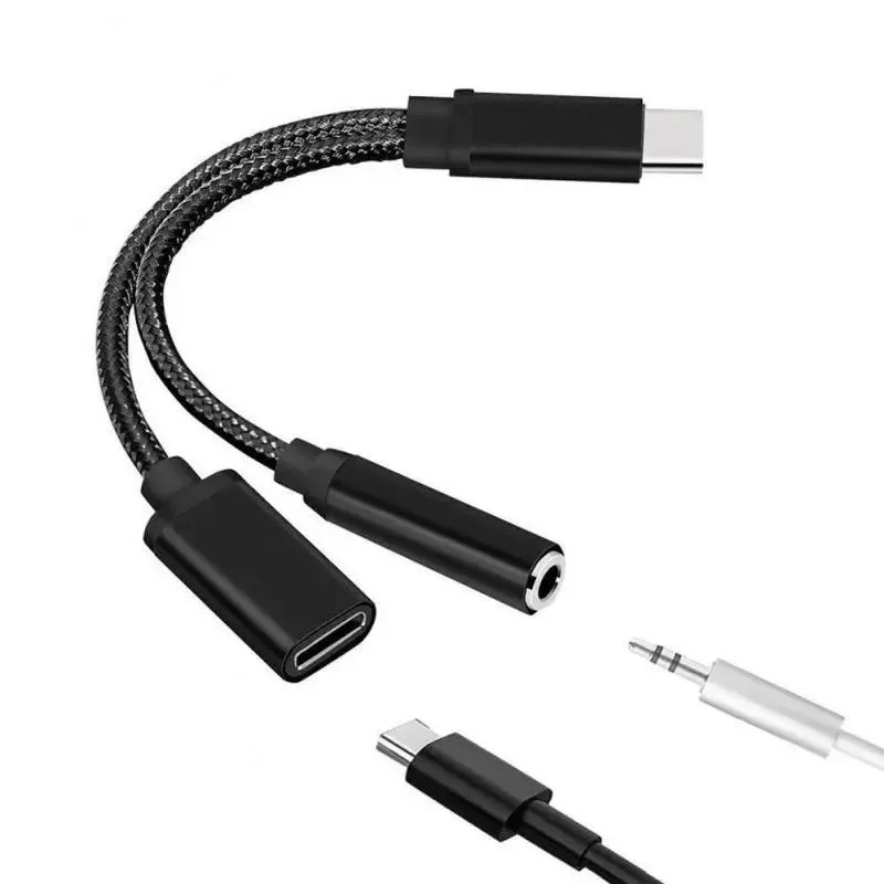 Hetai Tech Hetai Tech 2-in-1 USB-C to 3.5 mm Adapter Charging Cable — product photo