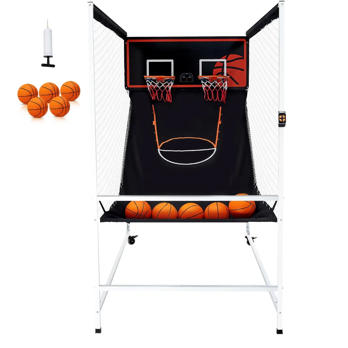 VEVOR VEVOR HD081B24004 Basketball Arcade Game 2 Player 8 Modes 5 Balls Black White — product photo