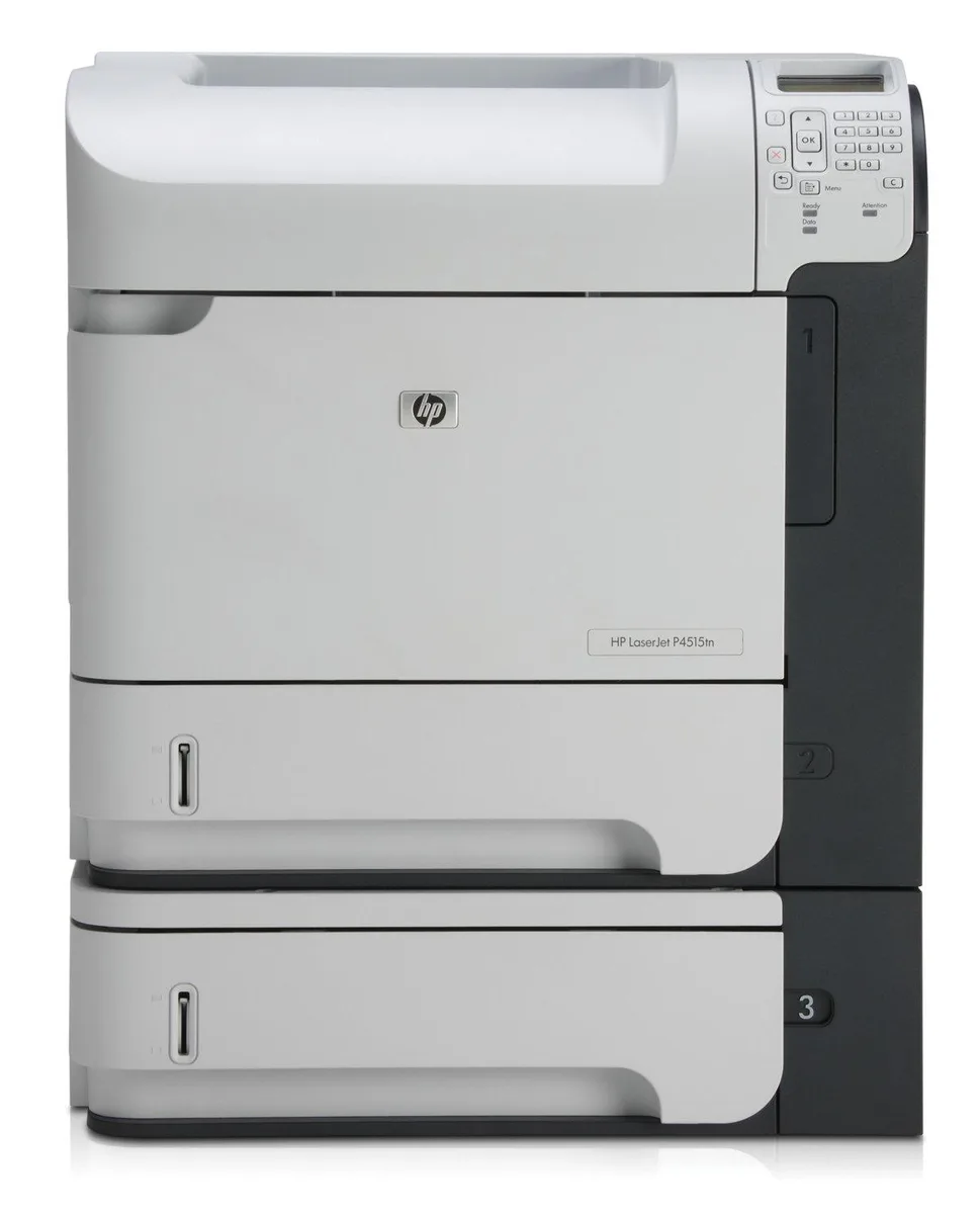 HPE HPE LaserJet P4015TN monochrome laser printer, 52 ppm, Ethernet, extra paper feeder, toner bundle — product photo