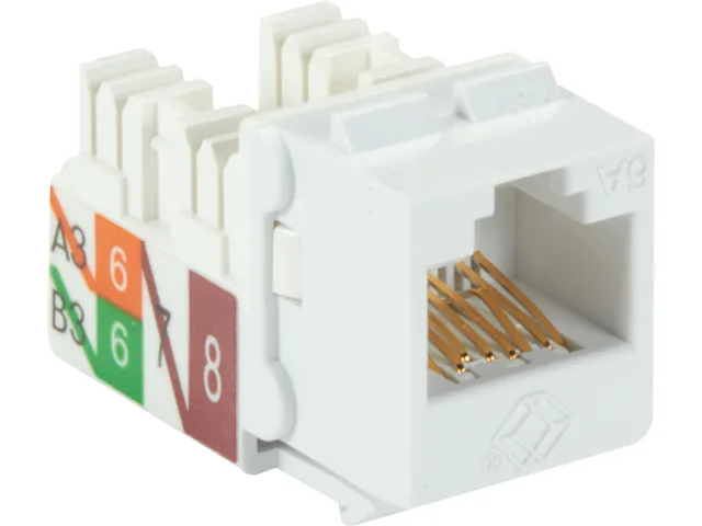 Black Box Corporation Black Box Corporation C6AJA70-WH-R2 Keystone Jack White CAT6A 500-MHz 10-GbE PoE 22-24 AWG — product photo