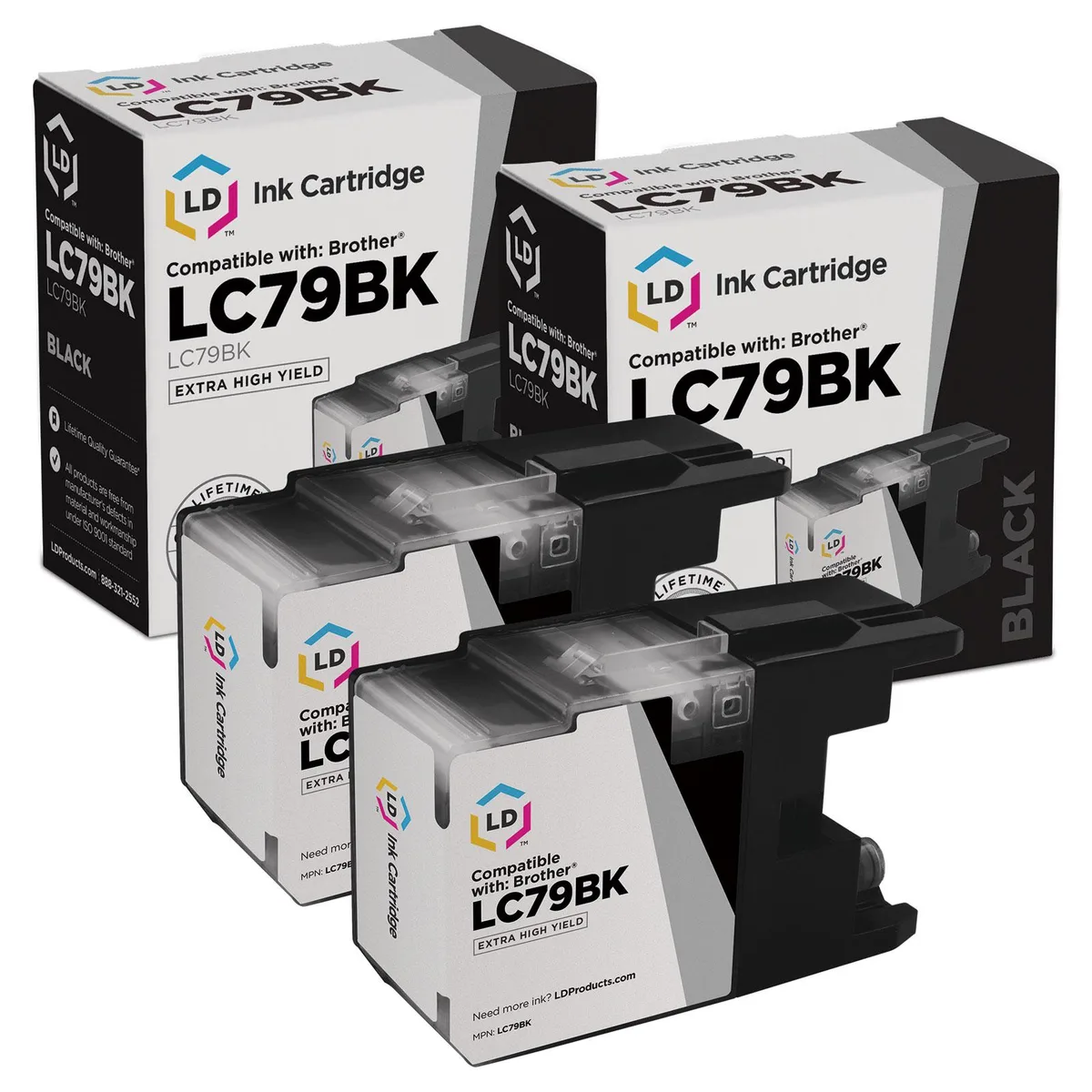LD Products LD Products Compatible Ink Cartridge Brother LC79BK Extra High Yield Black 2400 Pages 2-Pack — product photo