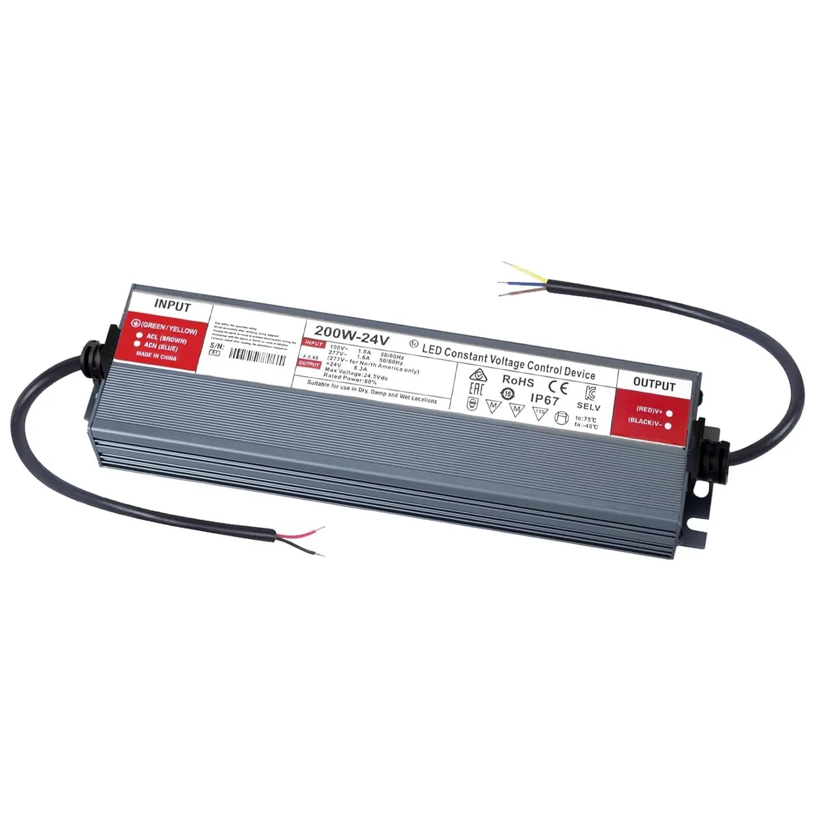 BFKK BFKK 200W 24V IP67 Transformer AC 100-277V — product photo