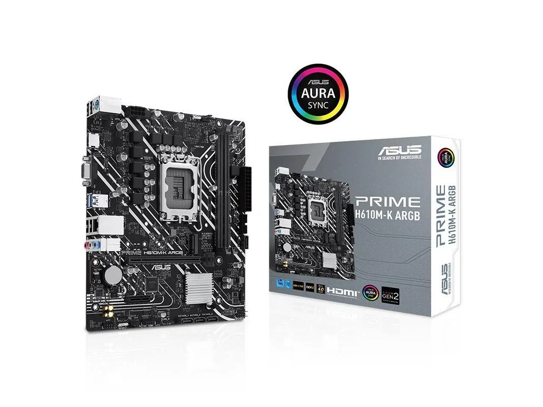 ASUS ASUS PRIME H610M-K ARGB LGA 1700 DDR5 64GB Micro ATX Intel motherboard — product photo