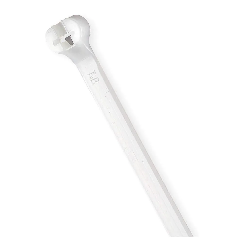 Long natural nylon cable tie with stainless steel locking barb