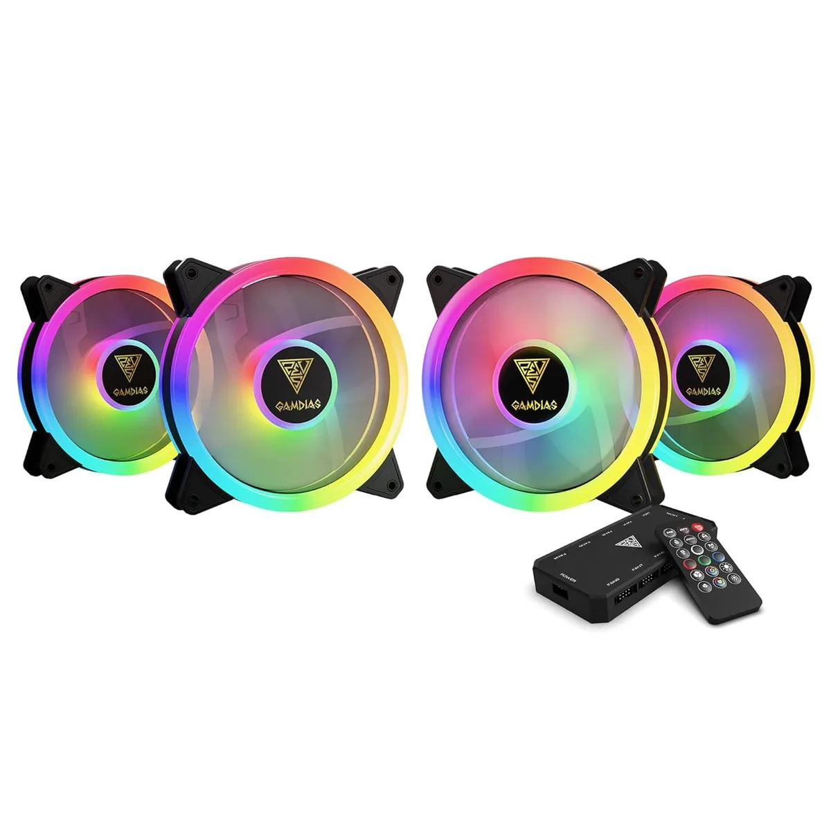 ME ME 4-in-1 Pack 120 mm ARGB Case Fan with Controller &amp; Remote — product photo
