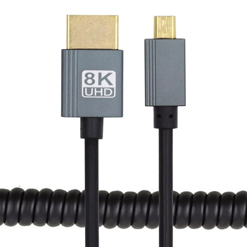 LORDWORLD LORDWORLD Coiled Micro HDMI 2.1 Cable 100cm 48Gbps — product photo