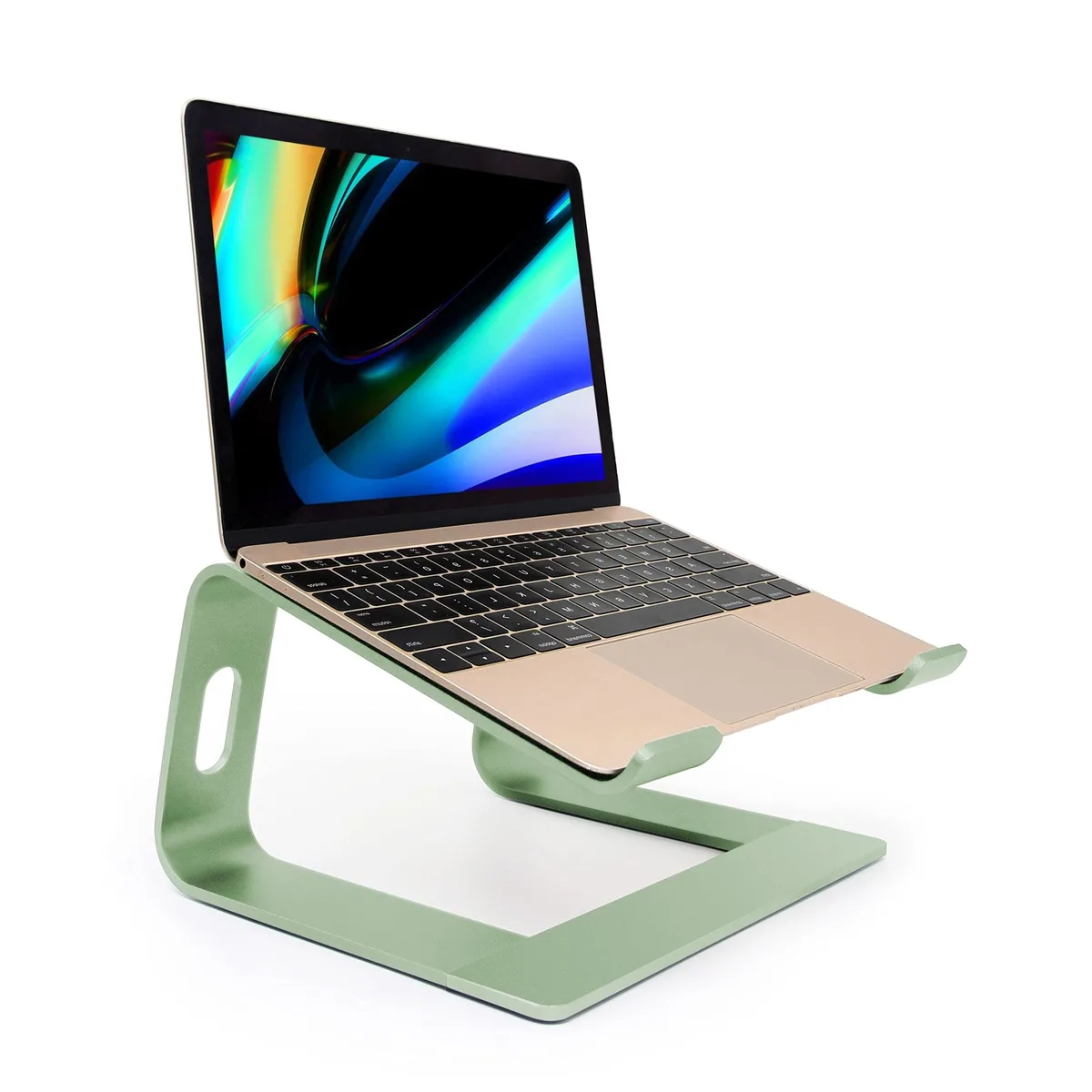 Adafruit Adafruit Ergonomic Aluminum Laptop Mount Apple Green 2 in 1 accessory — product photo