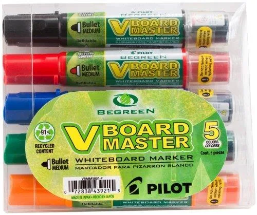 Pilot Pen Pilot Pen 43921 BeGreen V Board Master Medium Bullet Marker 5 Pack — product photo