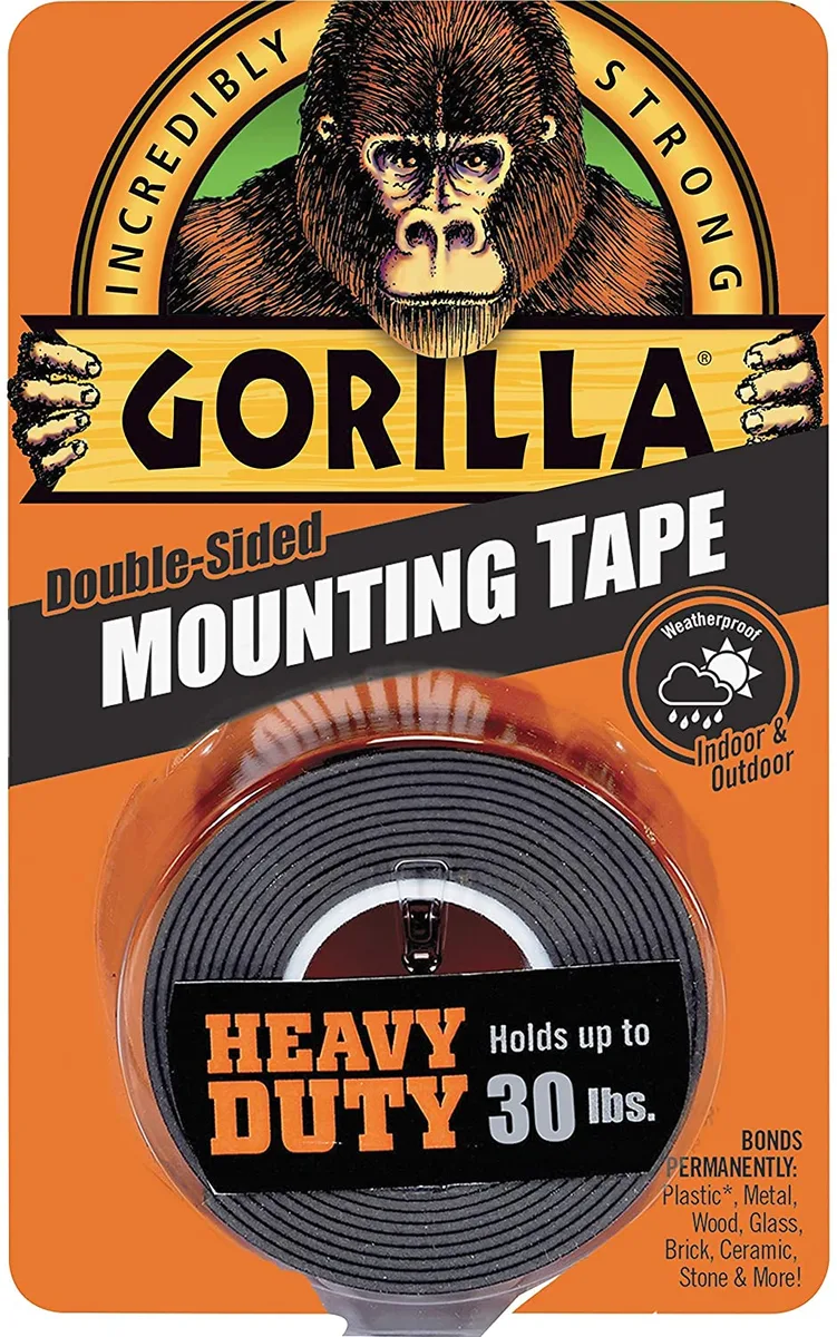Gorilla Gorilla Heavy Duty Double Sided Tape 1" x 60" Black 30 lb — product photo