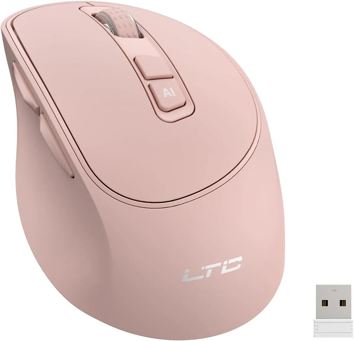 LTC LTC OM021 Wireless AI Mouse, Voice Typing & Translate, BT 5.0/2.4G, Rechargeable, Adjustable DPI, Quiet Click — product photo