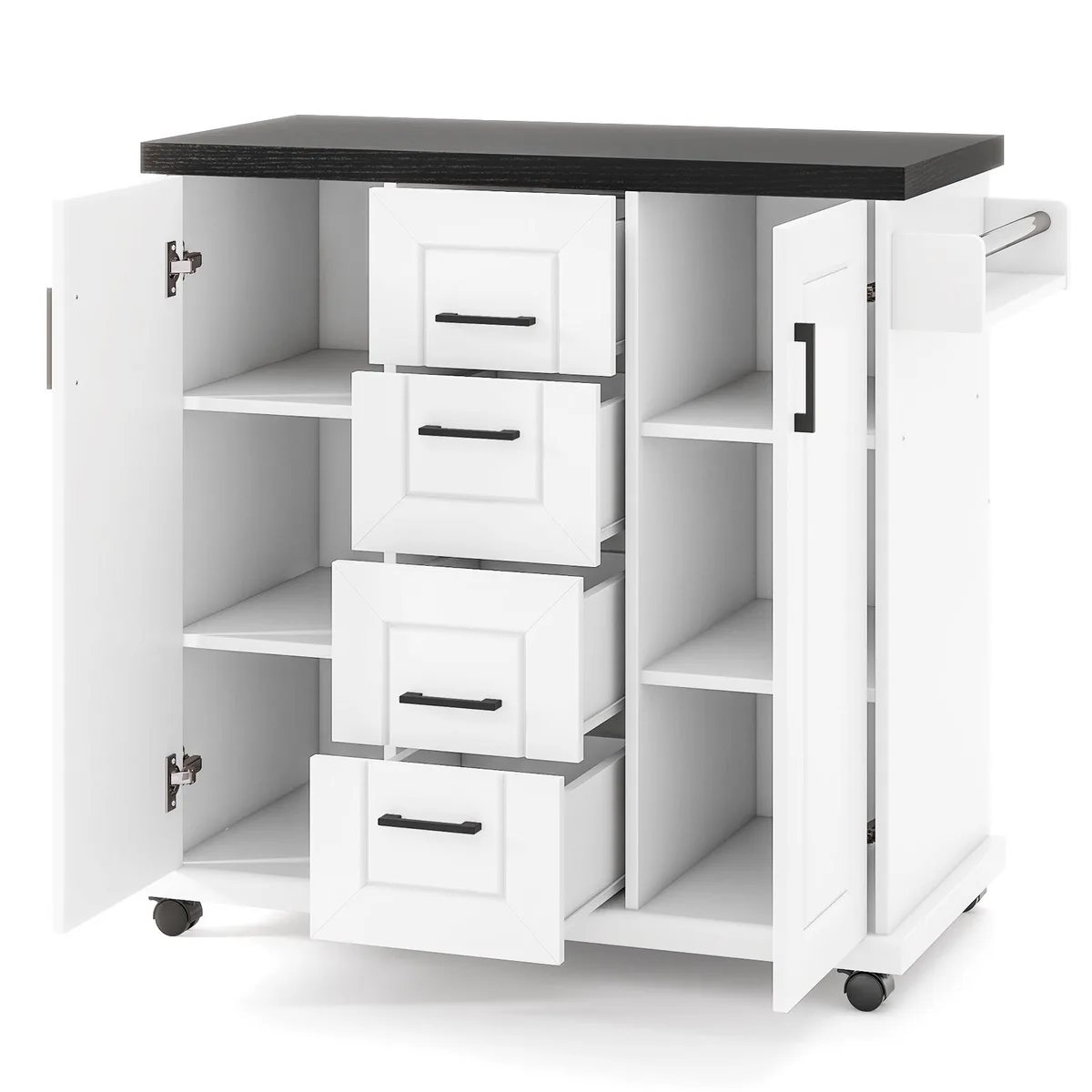 SlickBlue SlickBlue Rolling Kitchen Island Cart White 18 x 42.5 x 35.5 in — product photo