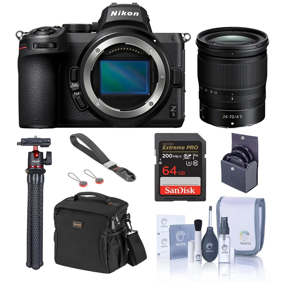 Nikon Inc Nikon Z5 Mirrorless Camera with 24-70mm f/4 S Lens, 64GB Card, Alpine 160 Bag, MT-11 Tripod, Filter Kit — product photo