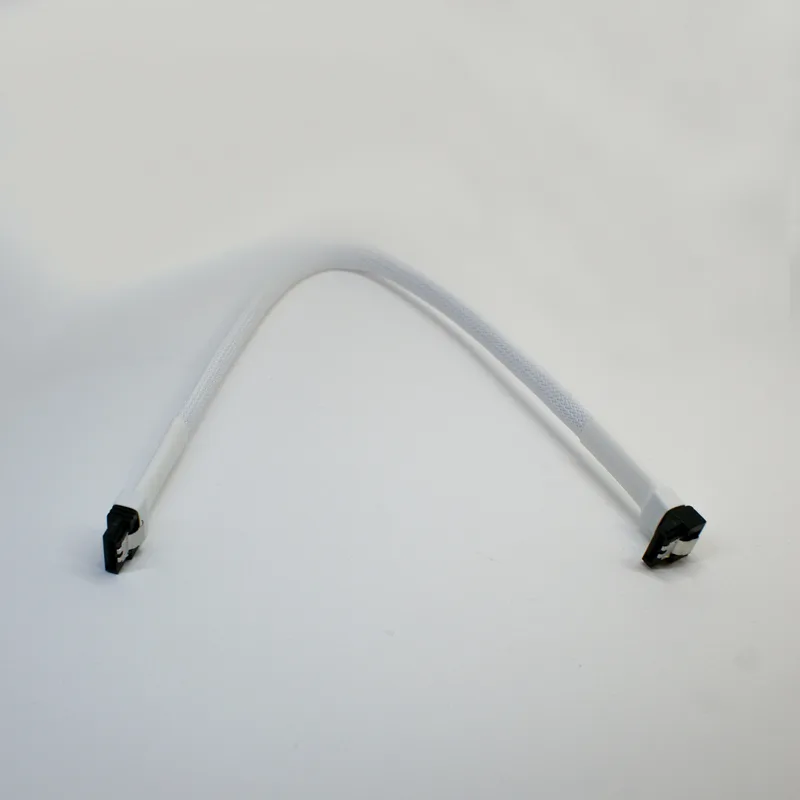 Darkside Computer Modding Darkside Computer Modding DS-0554 SATA 3.0 180° to 90° 30cm White SATA Cable — product photo