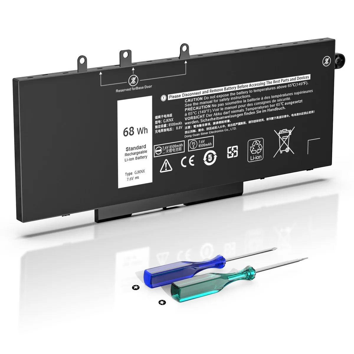 GJKNX 68Wh 7.6V laptop battery for Dell Latitude 5480 5490 5580 5590 Precision 3520 3530 — product photo