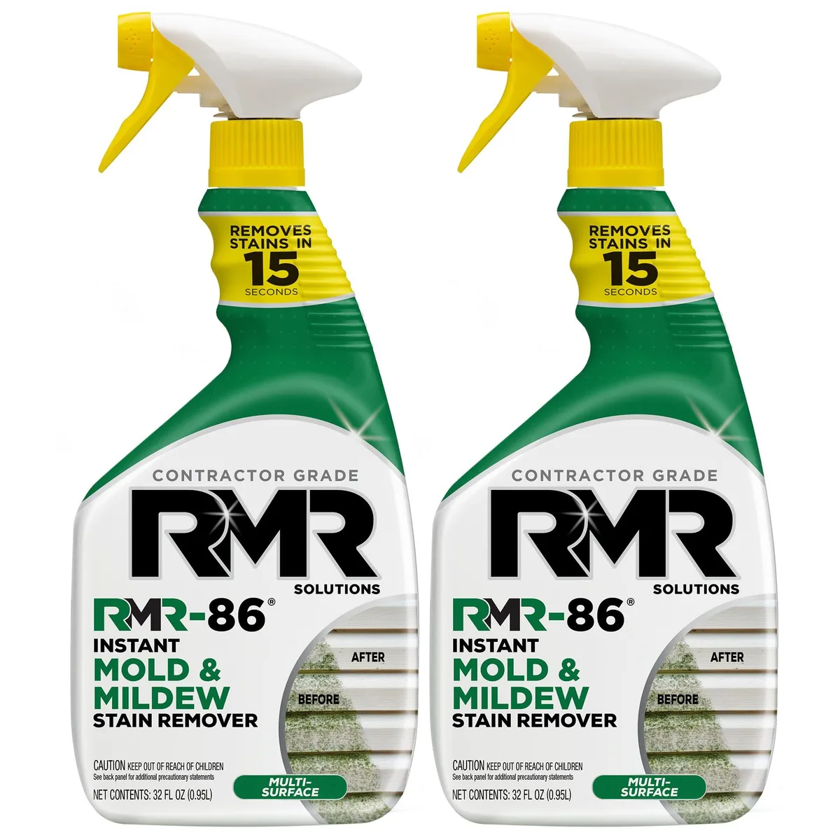 Two 32 oz spray bottles of RMR-86 mold and mildew stain remover