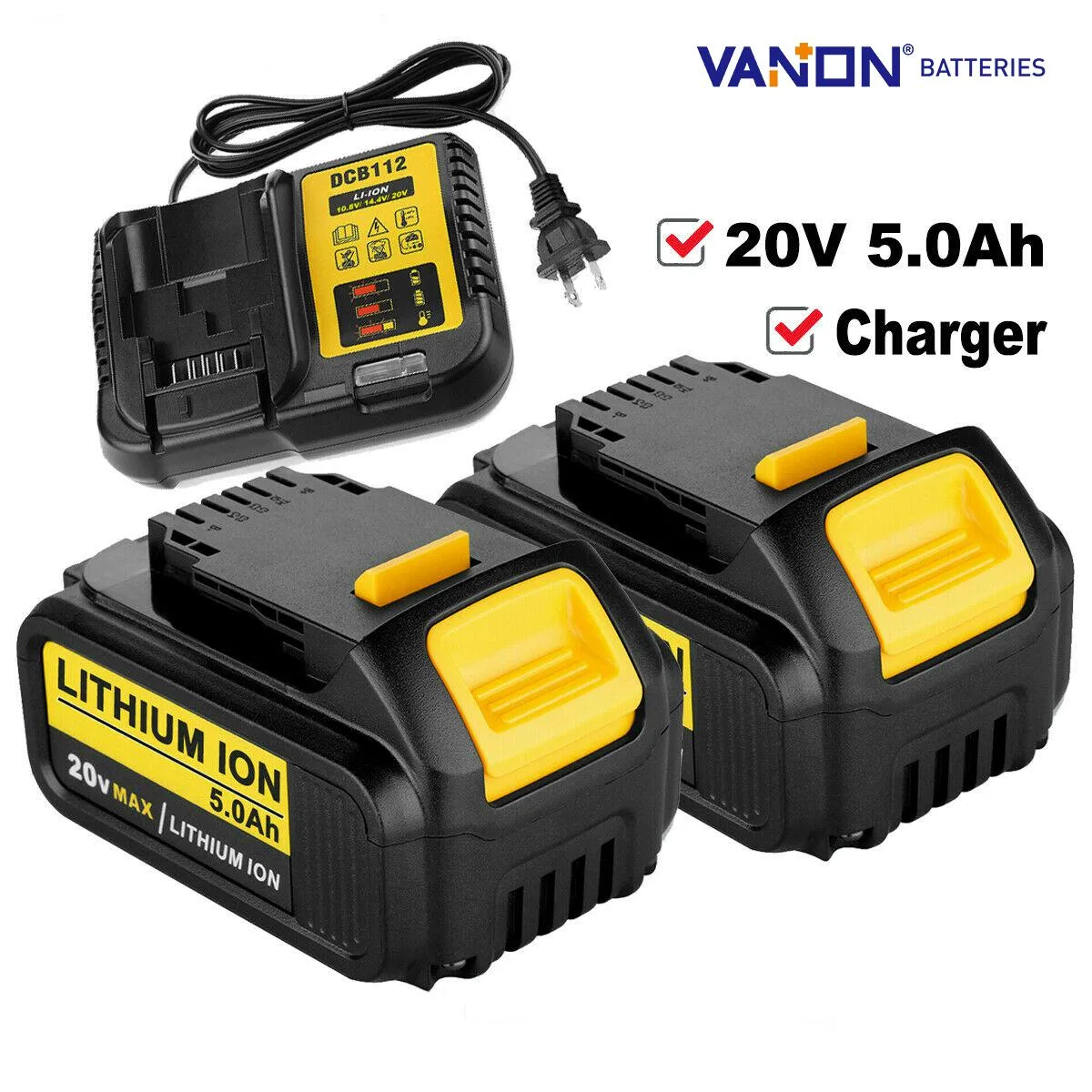 THISS THISS 20V 5.0Ah Li-Ion Battery 2-Pack with DCB112 Charger — product photo