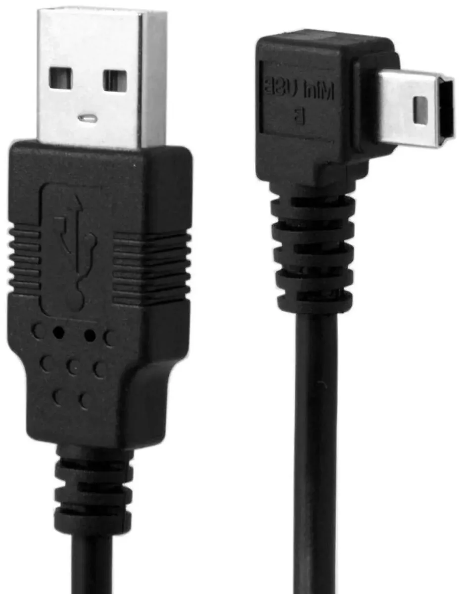 SMUGDESK SMUGDESK 5m Right Angled Mini USB B 5Pin Male to USB 2.0 Male Data Cable with EMI Ferrite Core — product photo