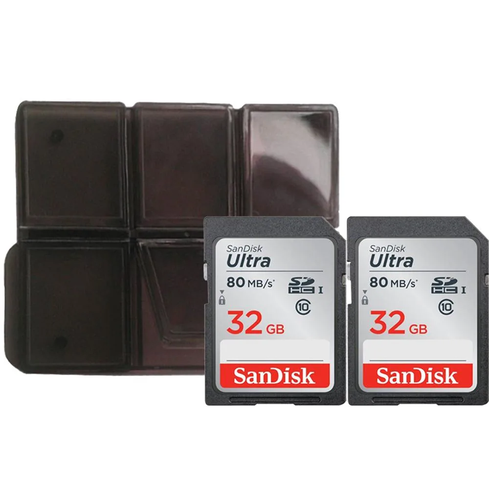 SanDisk SanDisk 32GB Ultra SDHC UHS-I Memory Card 80MB/s Twin Pack with Holder — product photo