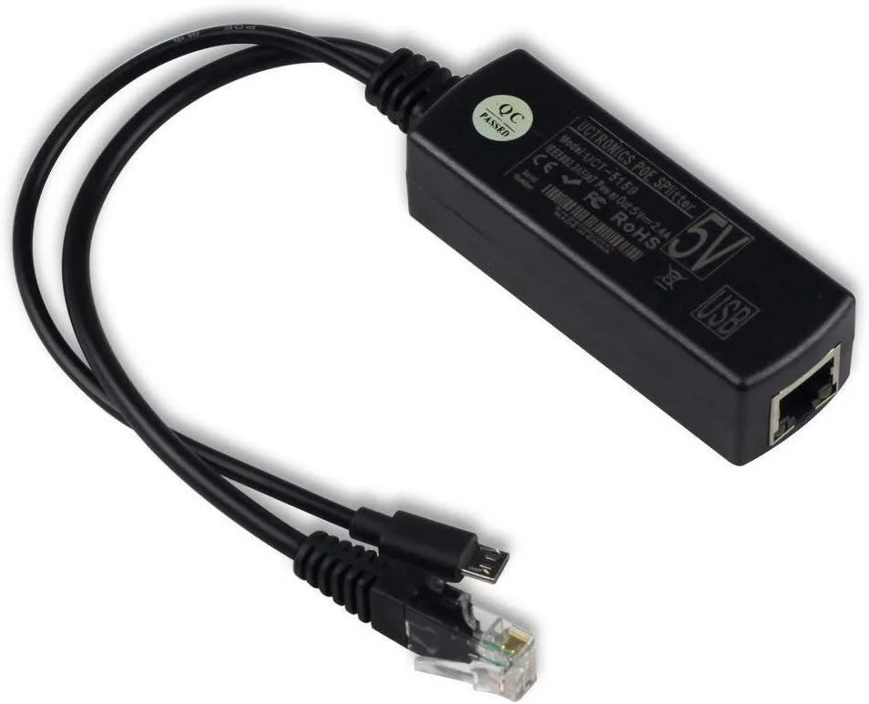 KINGARD KINGARD IEEE 802.3af Micro USB PoE Splitter 48V to 5V 2.4A 12W — product photo