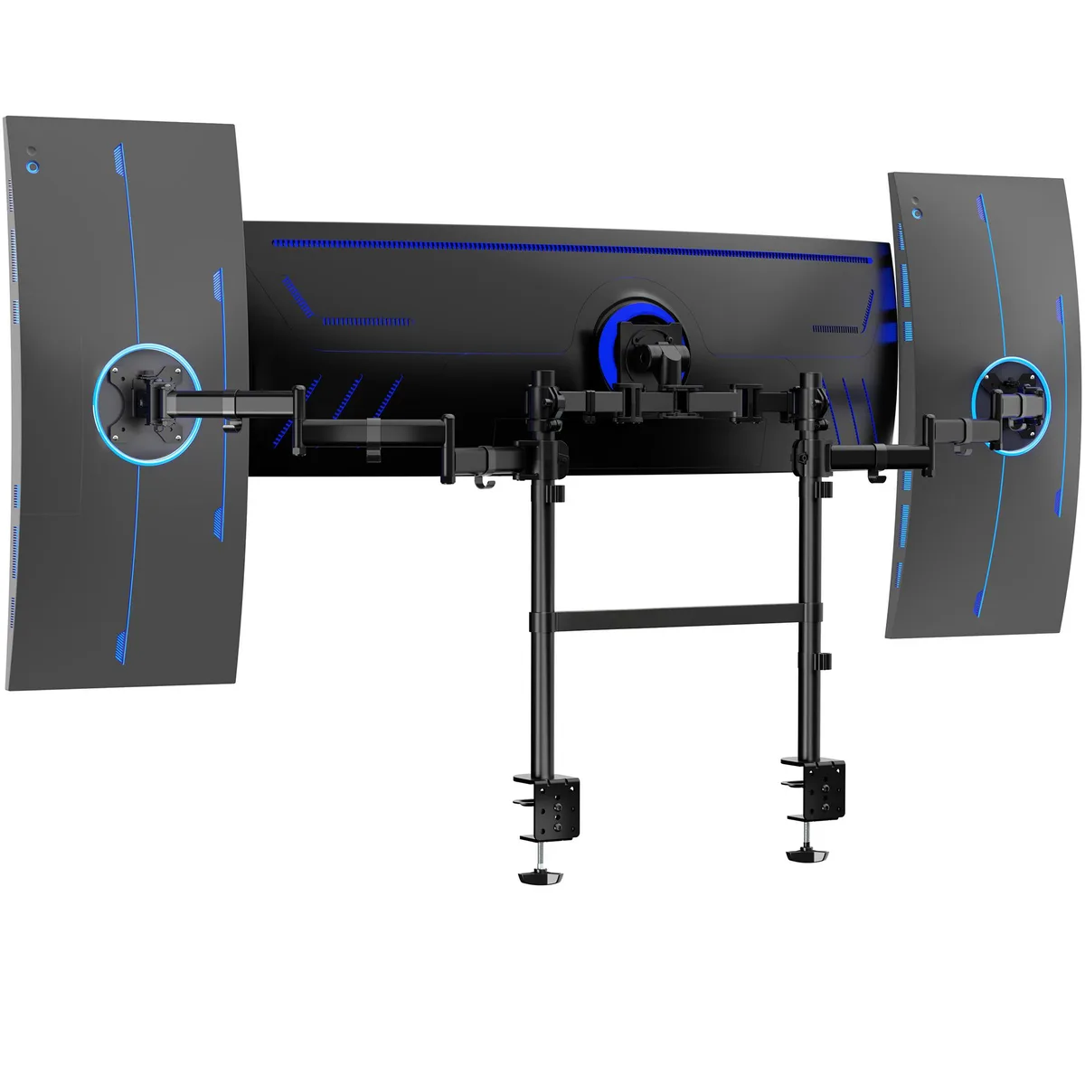 VIVO VIVO Dual-Pole Triple Ultrawide Monitor Mount 49" Centre 38" Side — product photo